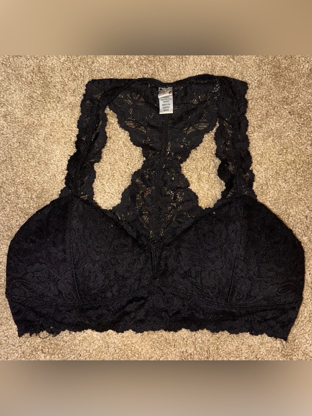 Black Lace Racerback Bralette - Women Intimates